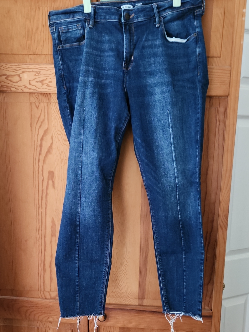 Old Navy Rockstar Super Skinny Ankle Mid-Rise Jeans Blue Waist 16